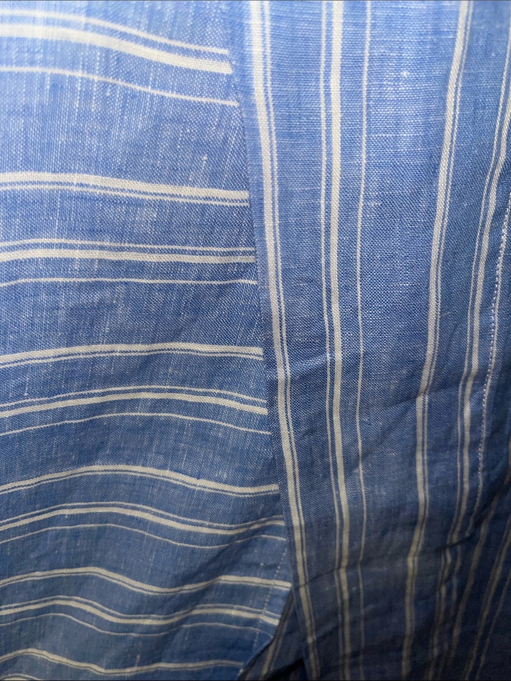 Anthropologie Ettitwa Super Wide Leg Blue Striped Linen Pants - Picture 3 of 6